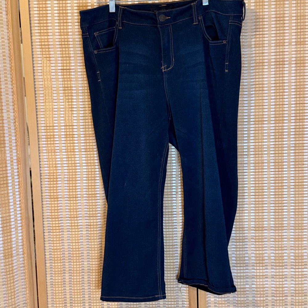 Celebrity‎ Gold Womens Dark Wash Straight Leg Denim Jeans Blue Plus Size 22W